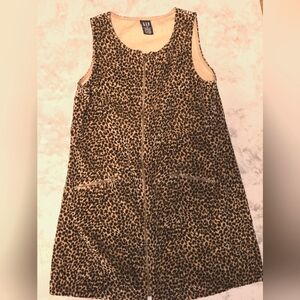 GAP Kidd Leopard Print Zipper Sleeveless Dress